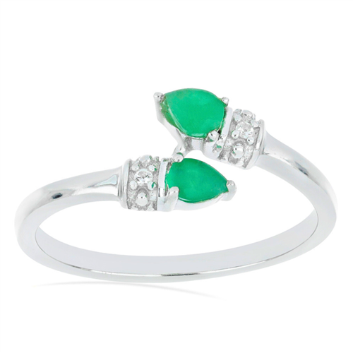 BUY NATURAL EMERALD GEMSTONE STYLISH RING IN 925 SILVER